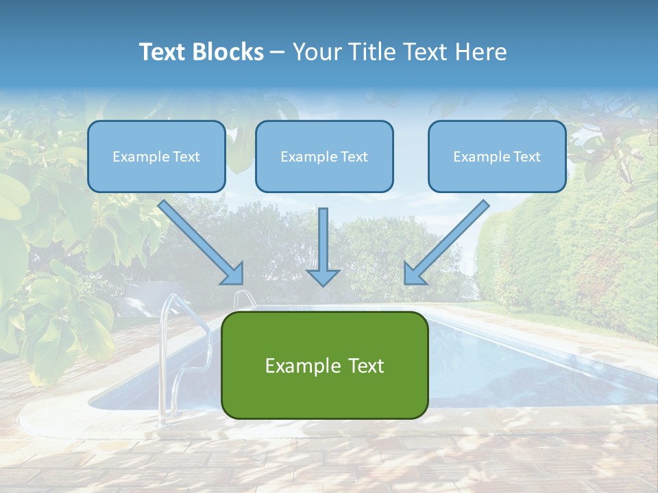 A Pool Surrounded By Trees With A Blue Sky In The Background PowerPoint Template