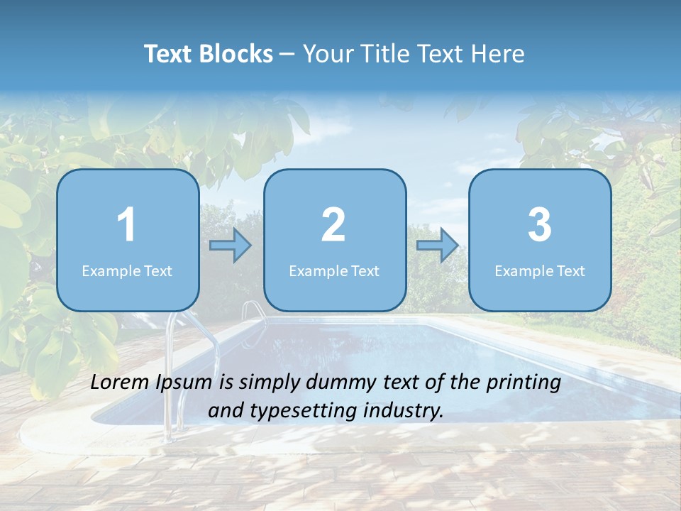 A Pool Surrounded By Trees With A Blue Sky In The Background PowerPoint Template