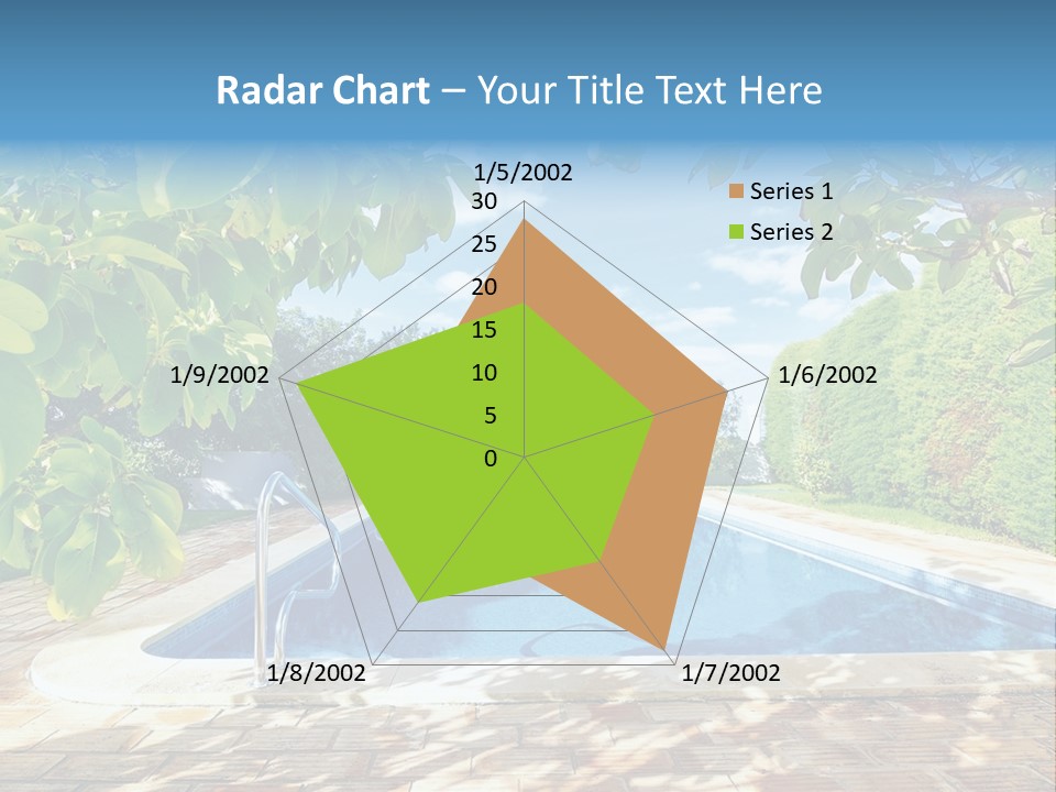 A Pool Surrounded By Trees With A Blue Sky In The Background PowerPoint Template