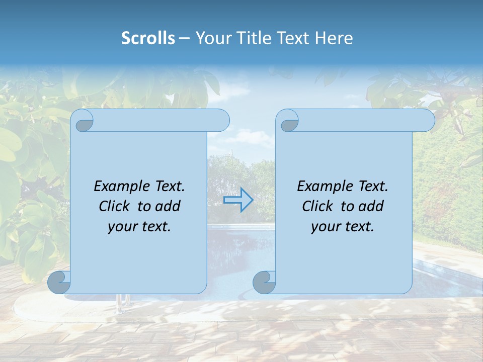 A Pool Surrounded By Trees With A Blue Sky In The Background PowerPoint Template
