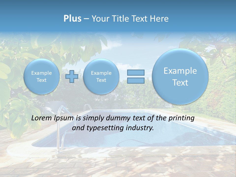A Pool Surrounded By Trees With A Blue Sky In The Background PowerPoint Template