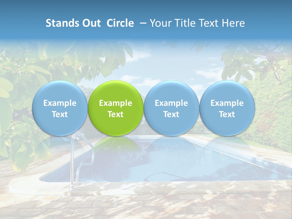 A Pool Surrounded By Trees With A Blue Sky In The Background PowerPoint Template