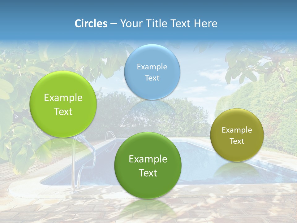 A Pool Surrounded By Trees With A Blue Sky In The Background PowerPoint Template