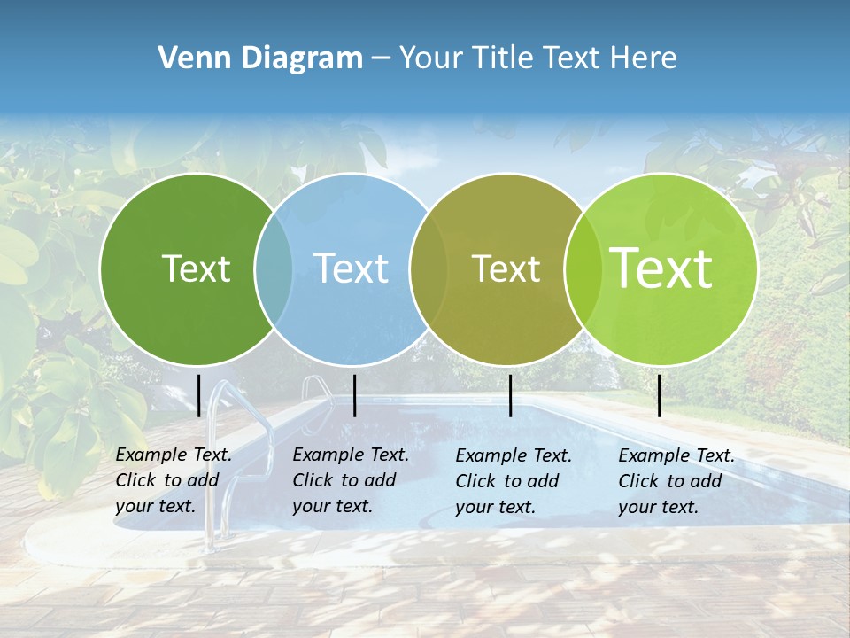 A Pool Surrounded By Trees With A Blue Sky In The Background PowerPoint Template