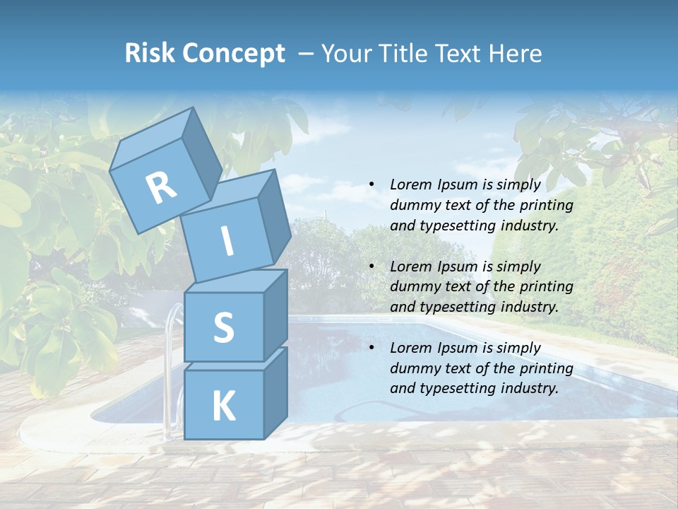 A Pool Surrounded By Trees With A Blue Sky In The Background PowerPoint Template