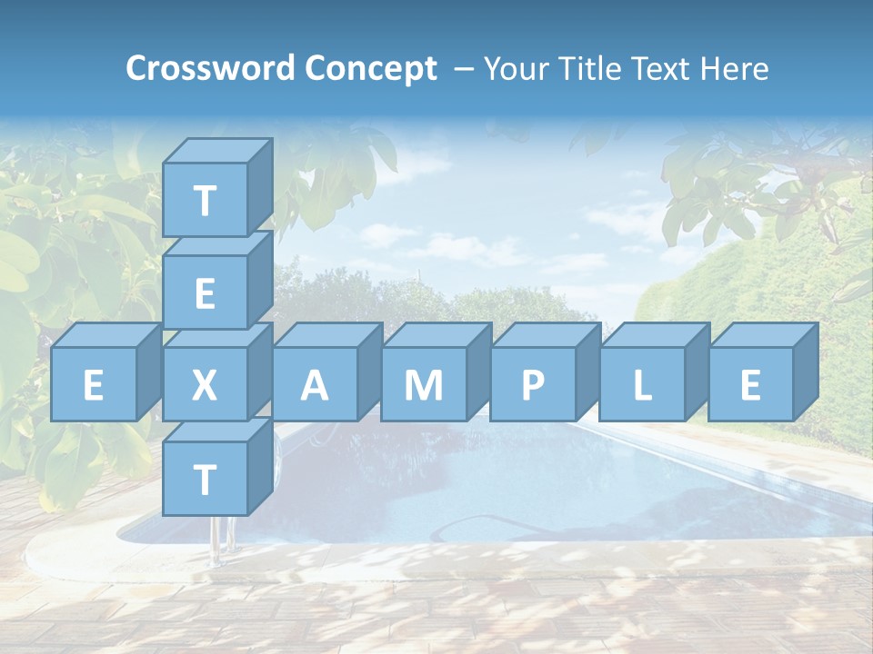 A Pool Surrounded By Trees With A Blue Sky In The Background PowerPoint Template