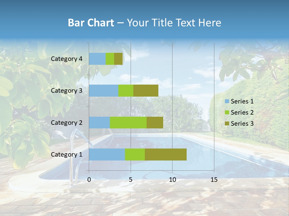 A Pool Surrounded By Trees With A Blue Sky In The Background PowerPoint Template