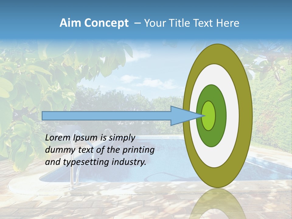 A Pool Surrounded By Trees With A Blue Sky In The Background PowerPoint Template