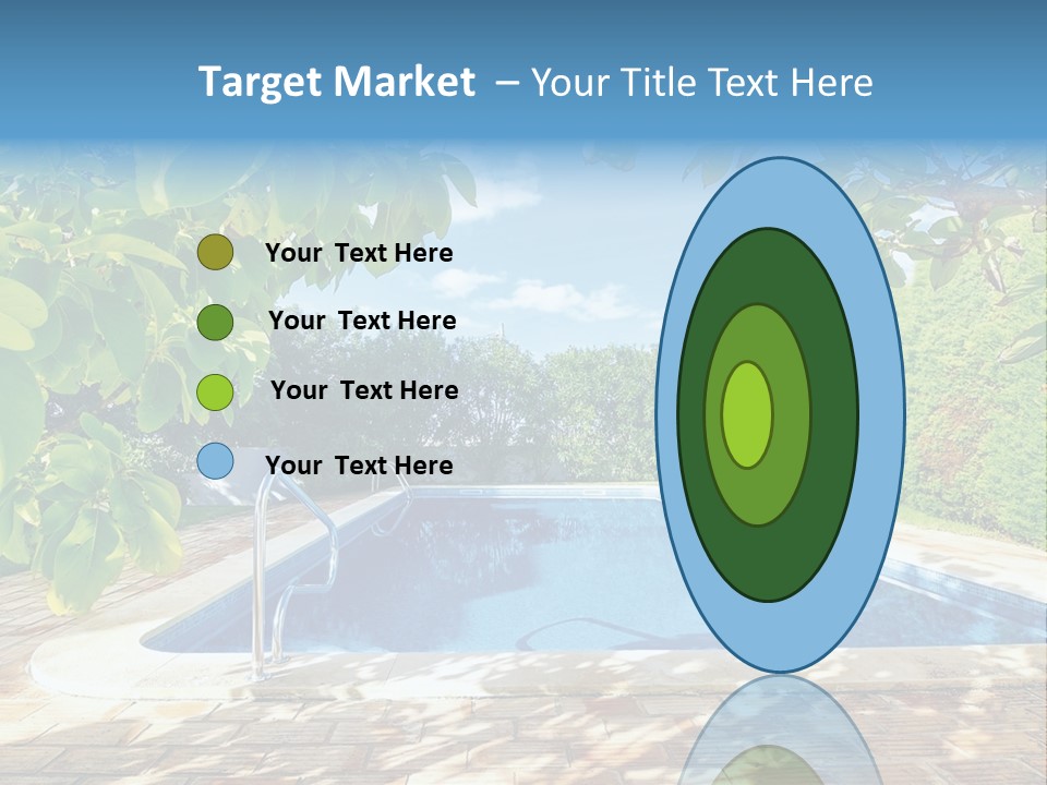 A Pool Surrounded By Trees With A Blue Sky In The Background PowerPoint Template