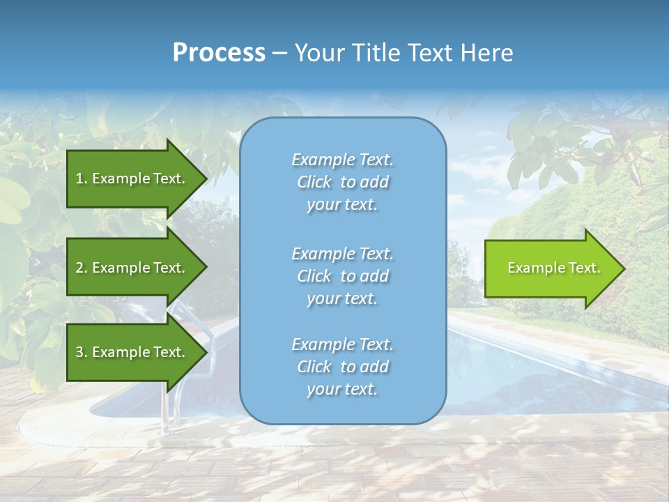 A Pool Surrounded By Trees With A Blue Sky In The Background PowerPoint Template