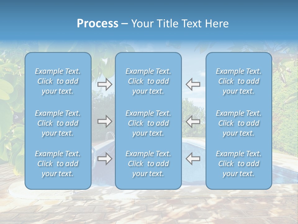 A Pool Surrounded By Trees With A Blue Sky In The Background PowerPoint Template