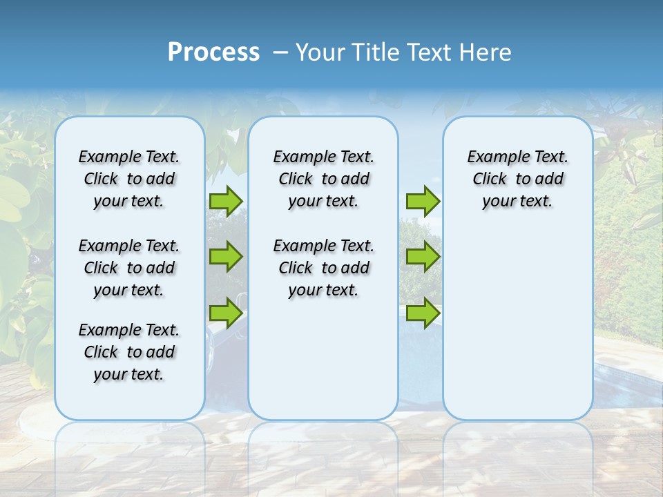 A Pool Surrounded By Trees With A Blue Sky In The Background PowerPoint Template