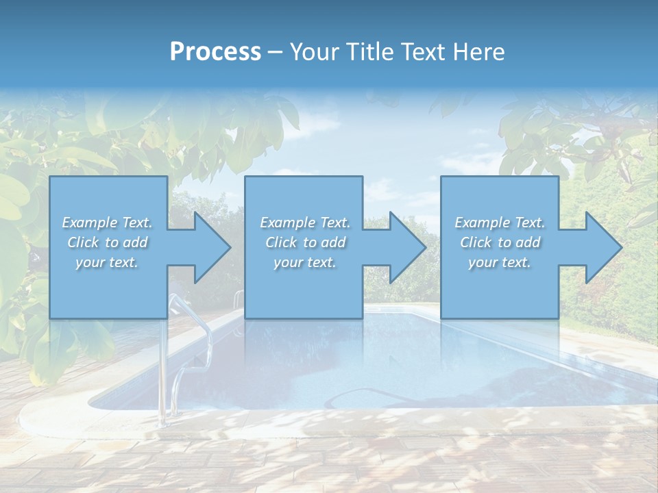A Pool Surrounded By Trees With A Blue Sky In The Background PowerPoint Template