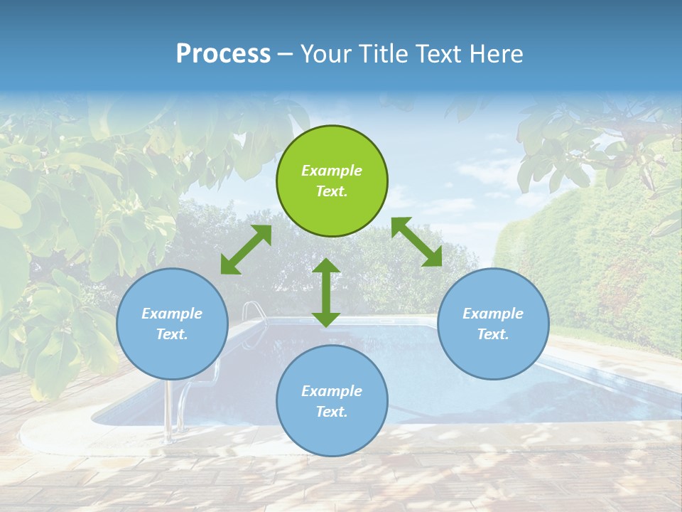 A Pool Surrounded By Trees With A Blue Sky In The Background PowerPoint Template