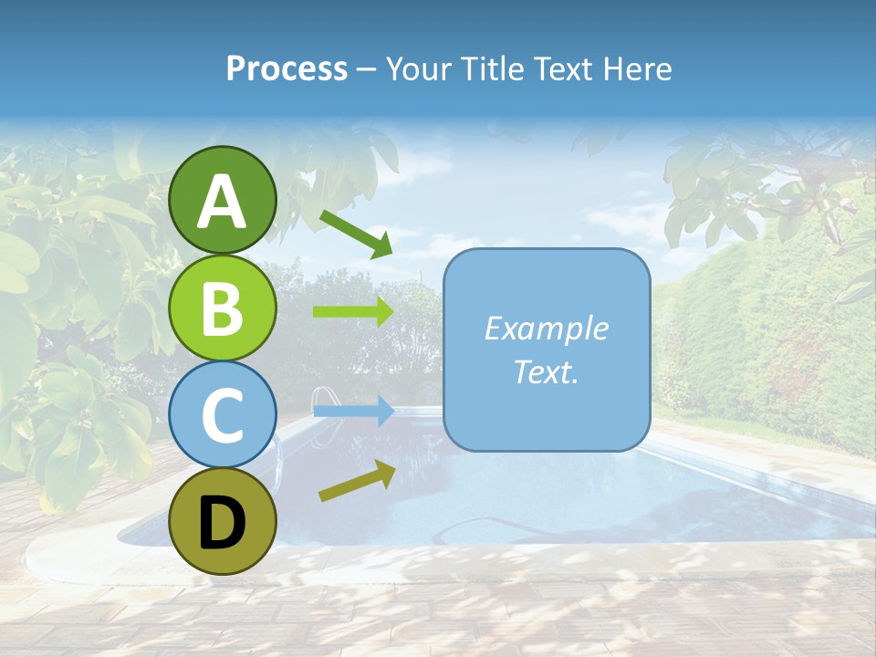 A Pool Surrounded By Trees With A Blue Sky In The Background PowerPoint Template