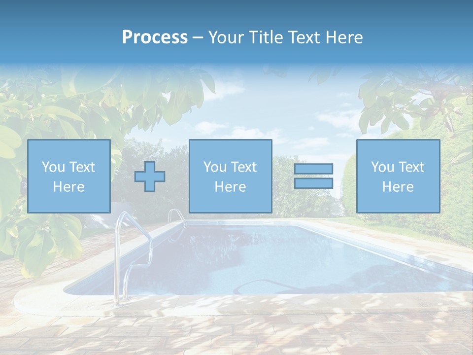A Pool Surrounded By Trees With A Blue Sky In The Background PowerPoint Template