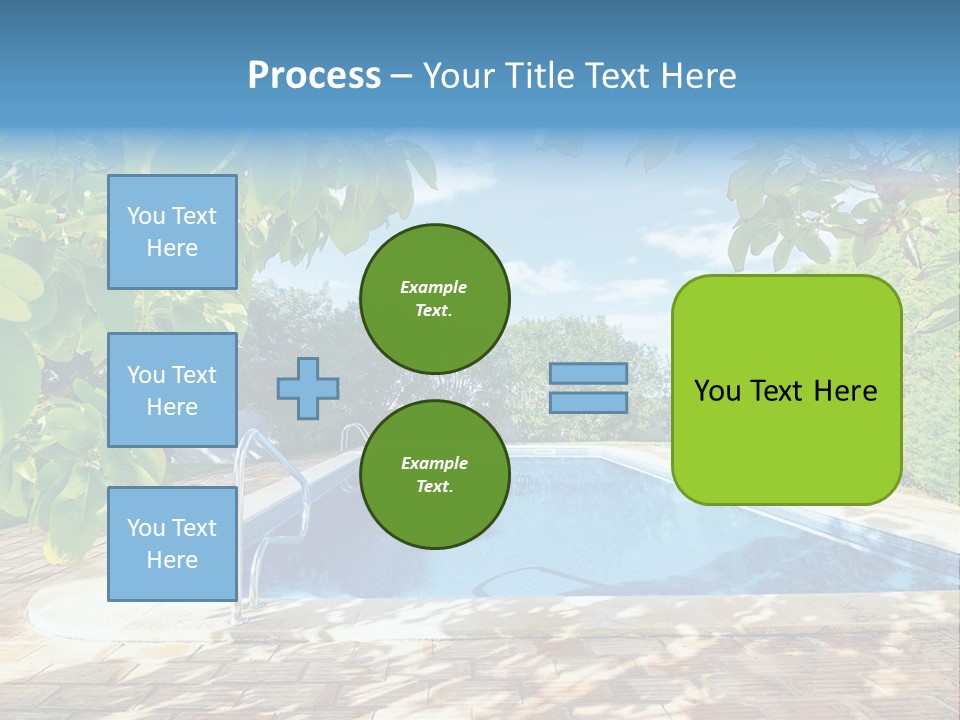 A Pool Surrounded By Trees With A Blue Sky In The Background PowerPoint Template