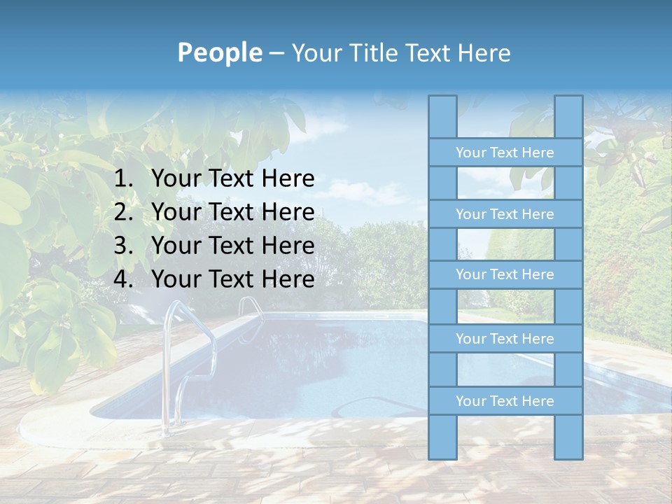 A Pool Surrounded By Trees With A Blue Sky In The Background PowerPoint Template