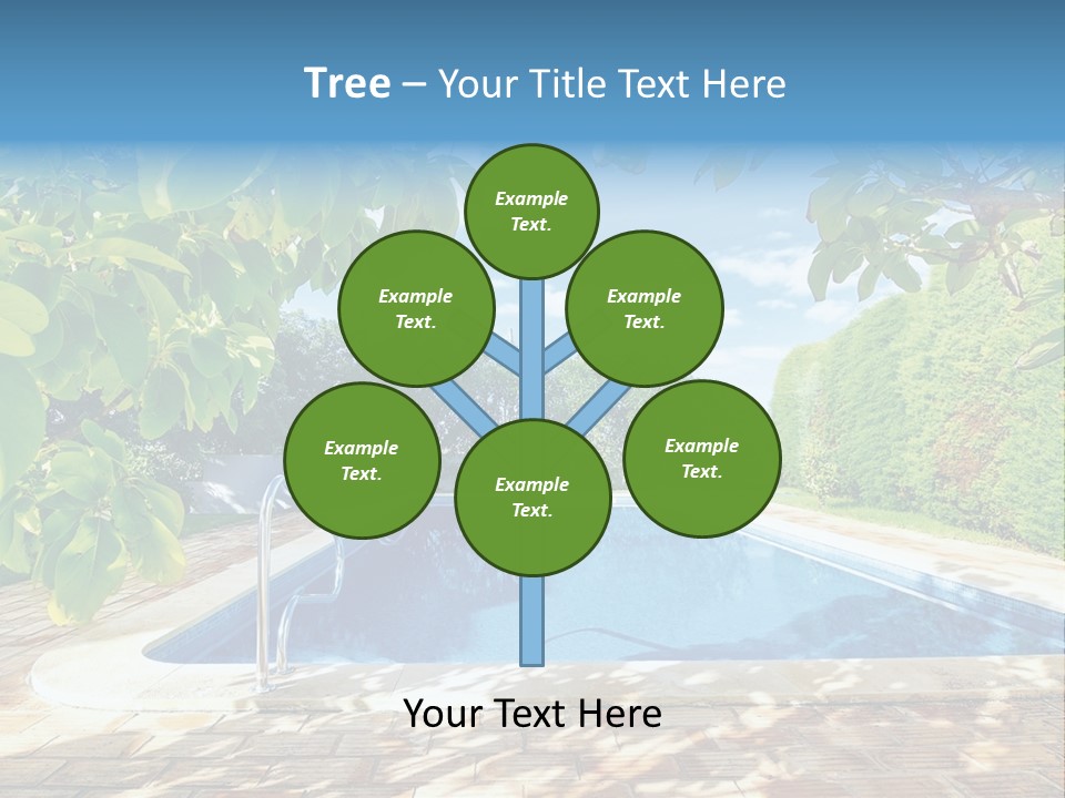 A Pool Surrounded By Trees With A Blue Sky In The Background PowerPoint Template