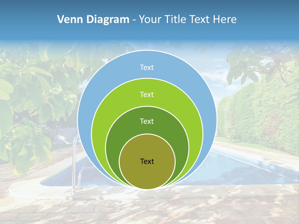 A Pool Surrounded By Trees With A Blue Sky In The Background PowerPoint Template