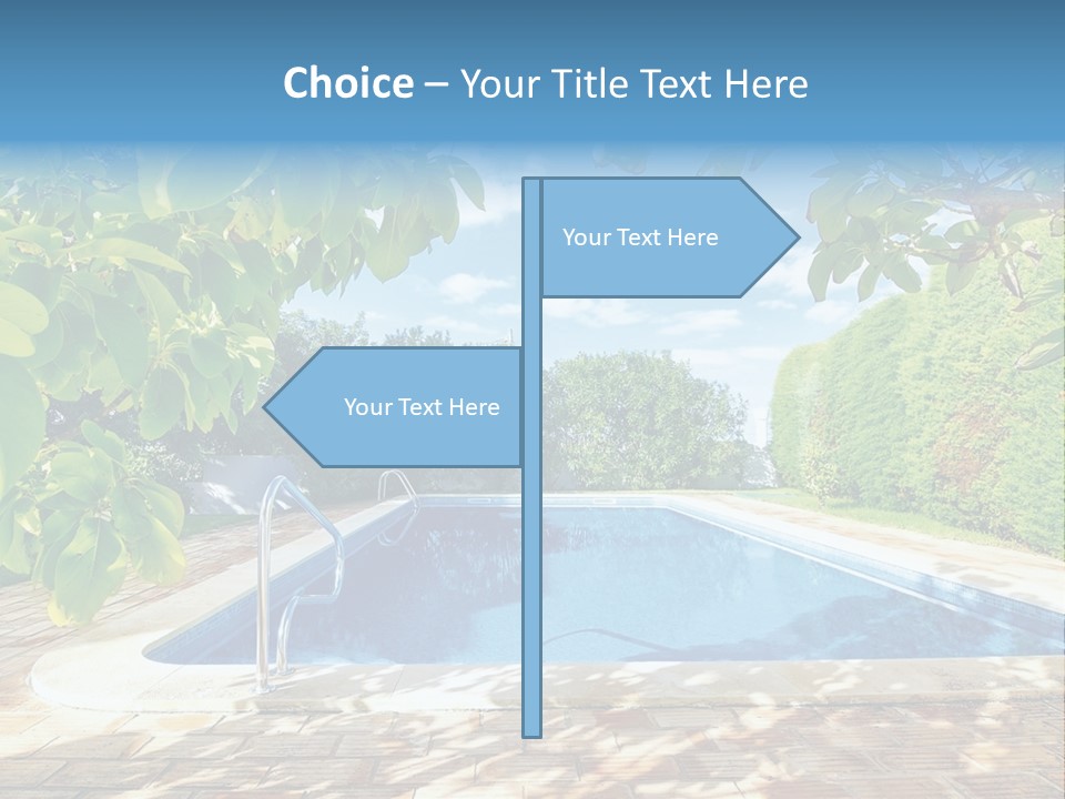 A Pool Surrounded By Trees With A Blue Sky In The Background PowerPoint Template