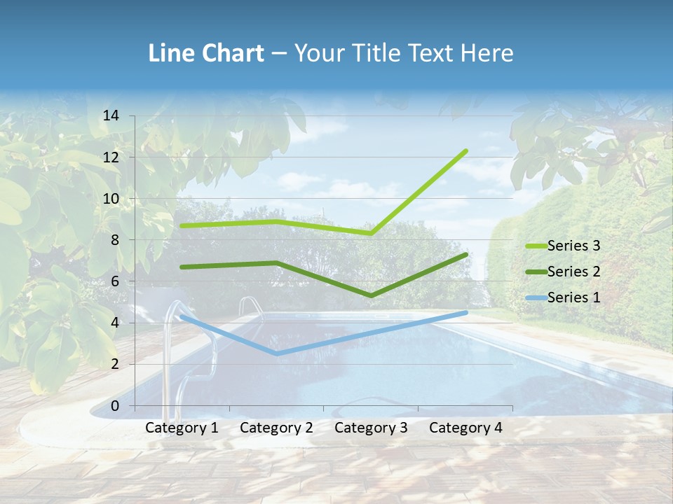 A Pool Surrounded By Trees With A Blue Sky In The Background PowerPoint Template