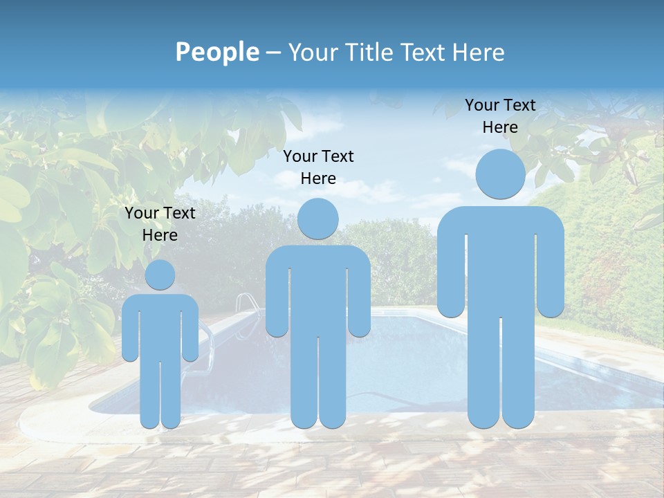 A Pool Surrounded By Trees With A Blue Sky In The Background PowerPoint Template
