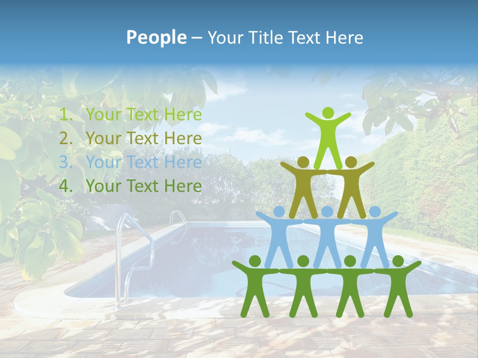 A Pool Surrounded By Trees With A Blue Sky In The Background PowerPoint Template