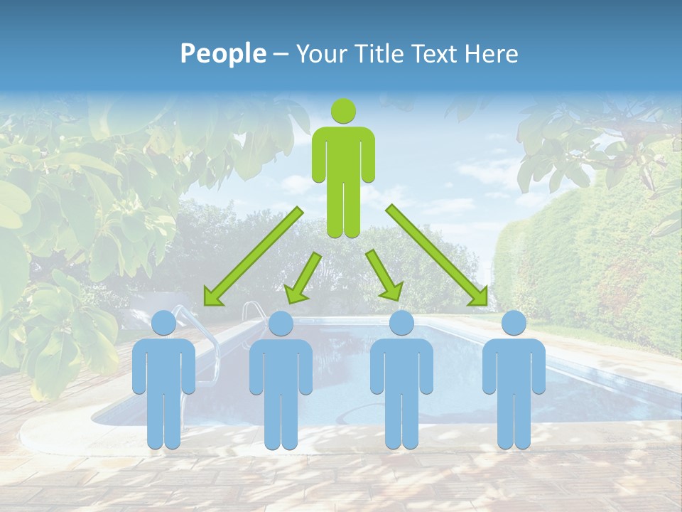 A Pool Surrounded By Trees With A Blue Sky In The Background PowerPoint Template