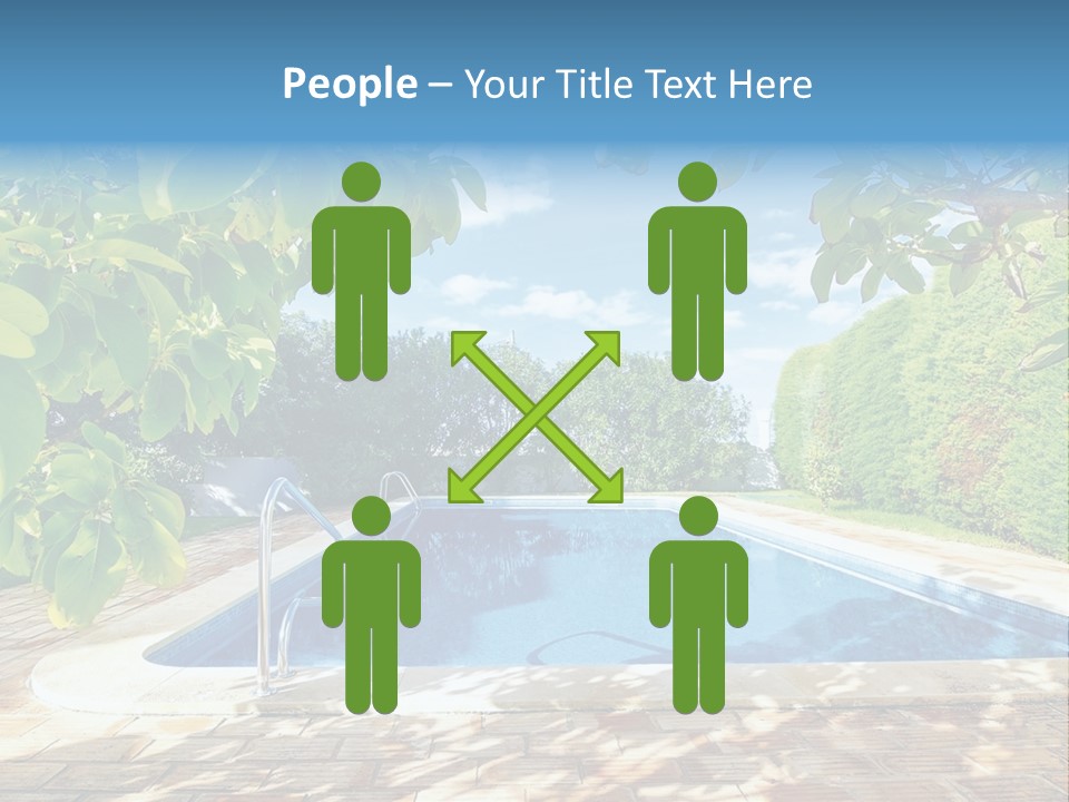 A Pool Surrounded By Trees With A Blue Sky In The Background PowerPoint Template