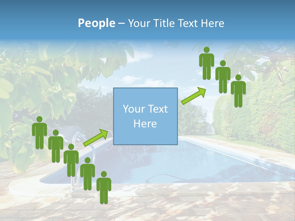 A Pool Surrounded By Trees With A Blue Sky In The Background PowerPoint Template