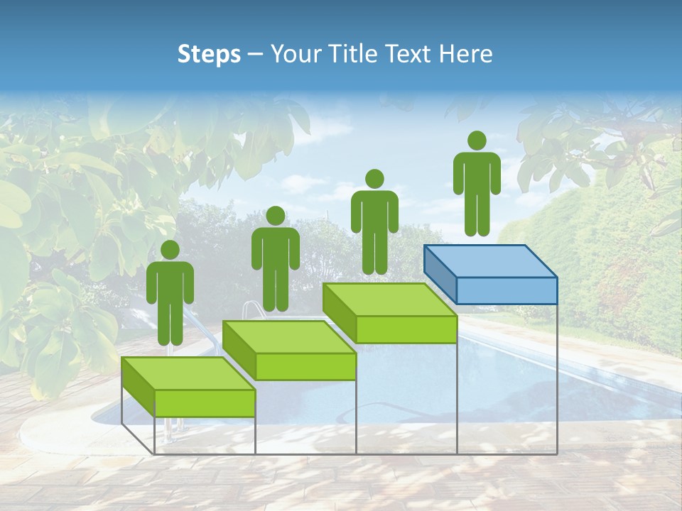 A Pool Surrounded By Trees With A Blue Sky In The Background PowerPoint Template