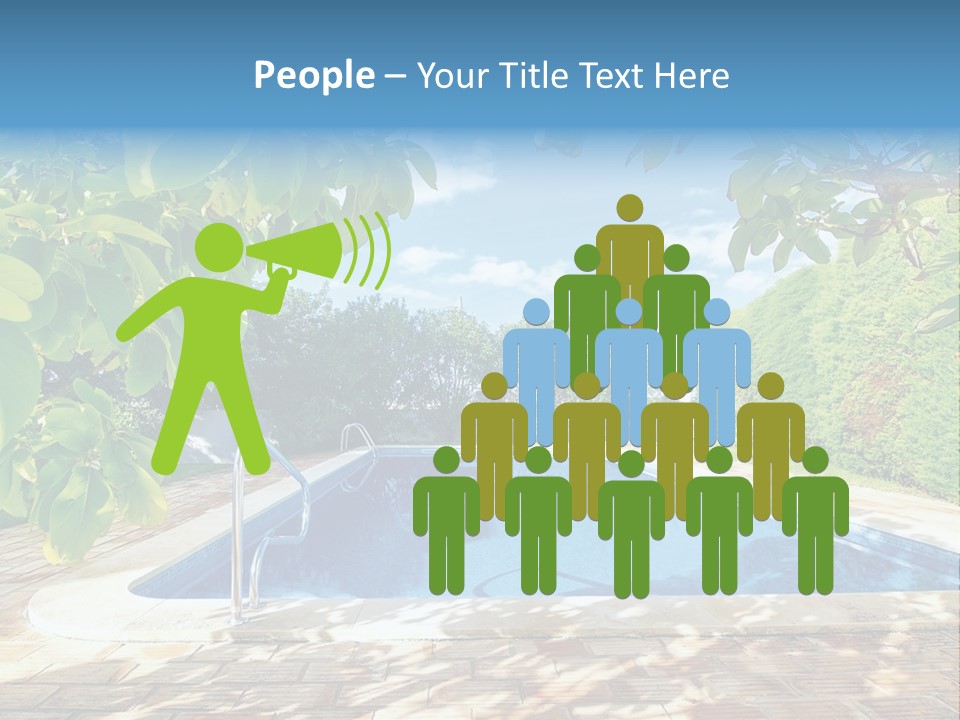 A Pool Surrounded By Trees With A Blue Sky In The Background PowerPoint Template