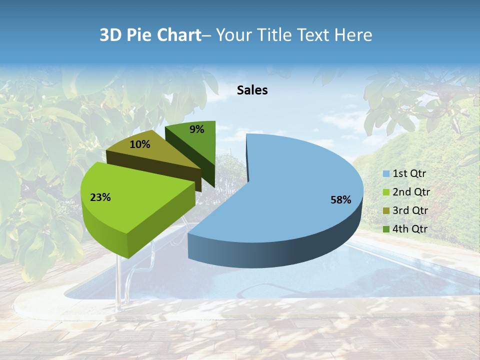 A Pool Surrounded By Trees With A Blue Sky In The Background PowerPoint Template