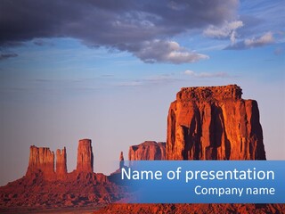 A Desert Landscape With A Mountain In The Background PowerPoint Template