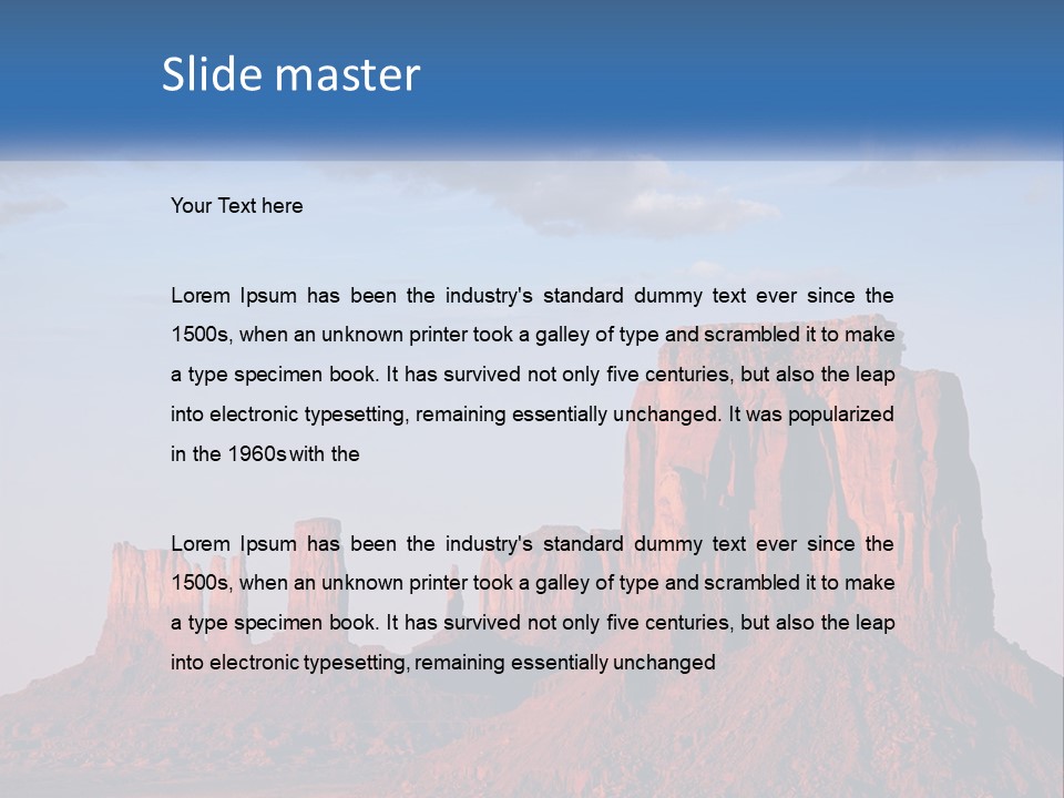 A Desert Landscape With A Mountain In The Background PowerPoint Template