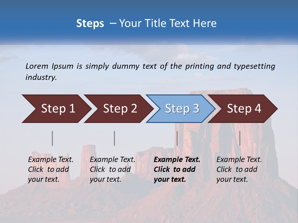 A Desert Landscape With A Mountain In The Background PowerPoint Template