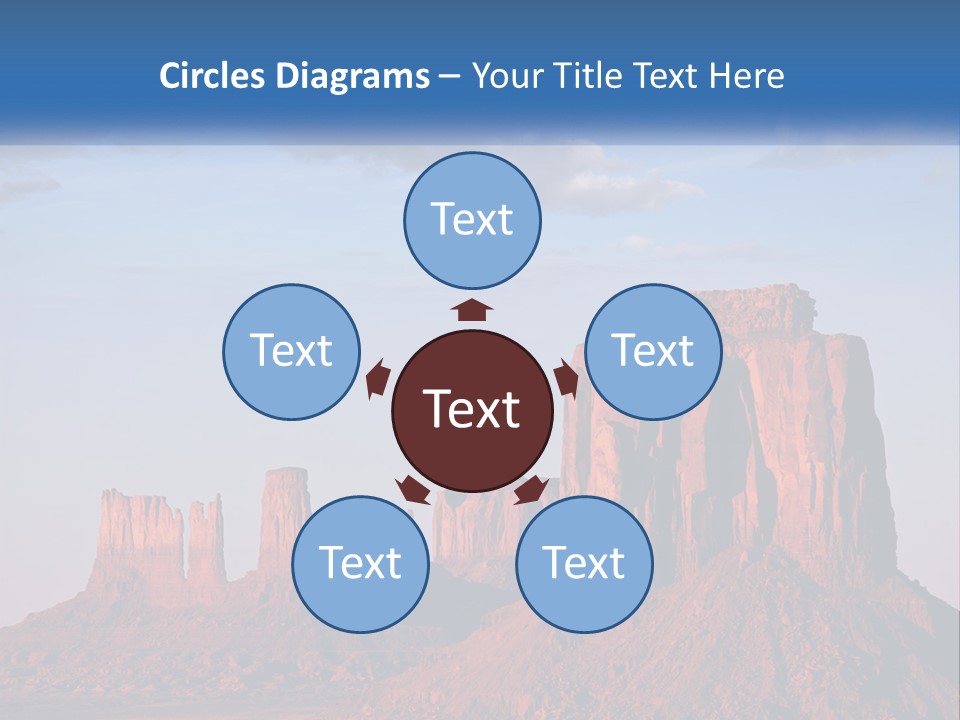 A Desert Landscape With A Mountain In The Background PowerPoint Template
