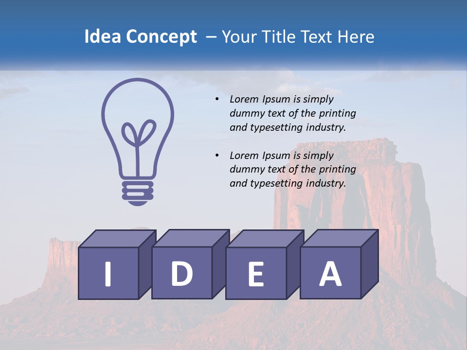A Desert Landscape With A Mountain In The Background PowerPoint Template