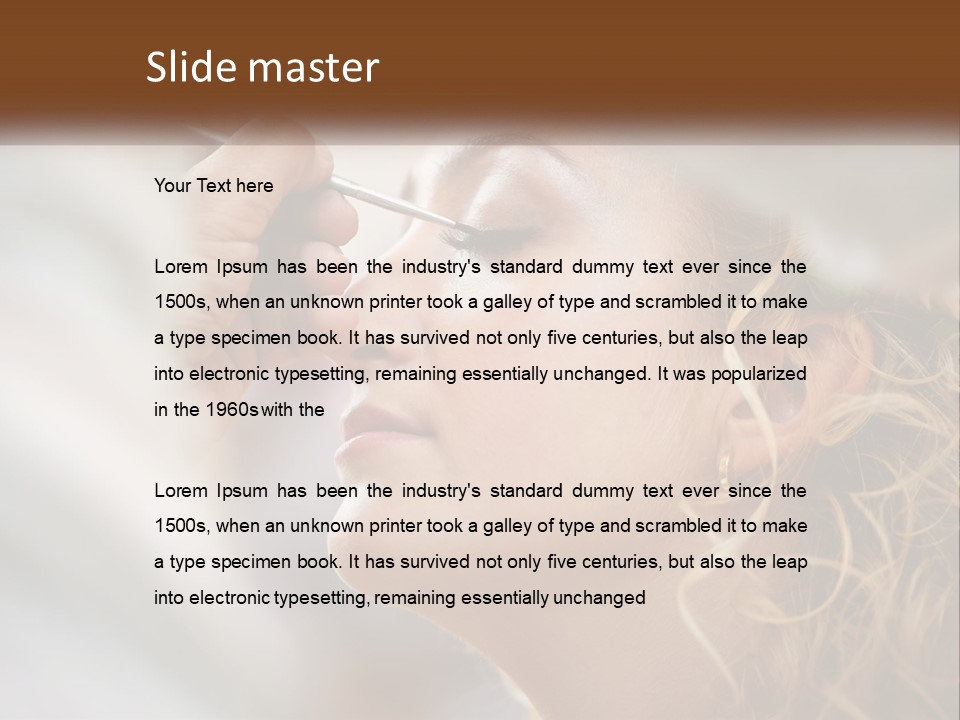 A Woman Getting Her Makeup Done By A Professional Makeup Artist PowerPoint Template