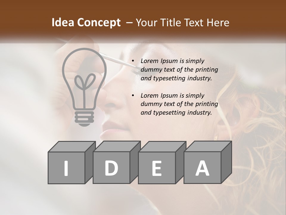 A Woman Getting Her Makeup Done By A Professional Makeup Artist PowerPoint Template