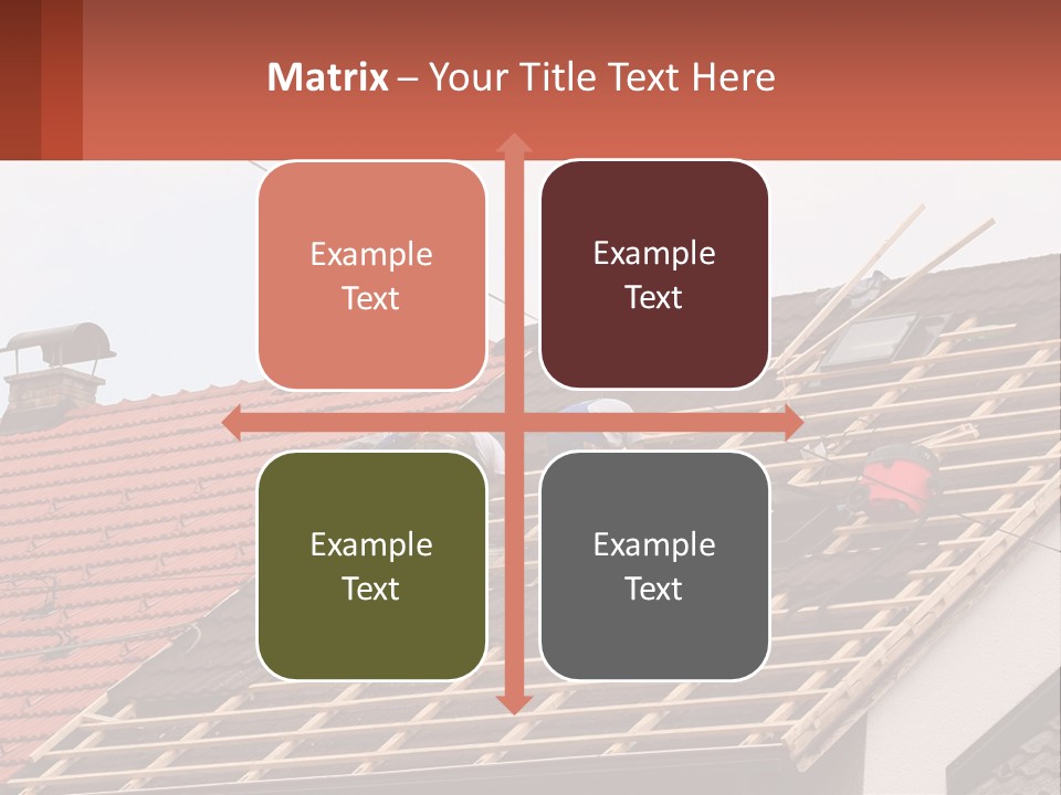 Two Men Working On The Roof Of A House PowerPoint Template