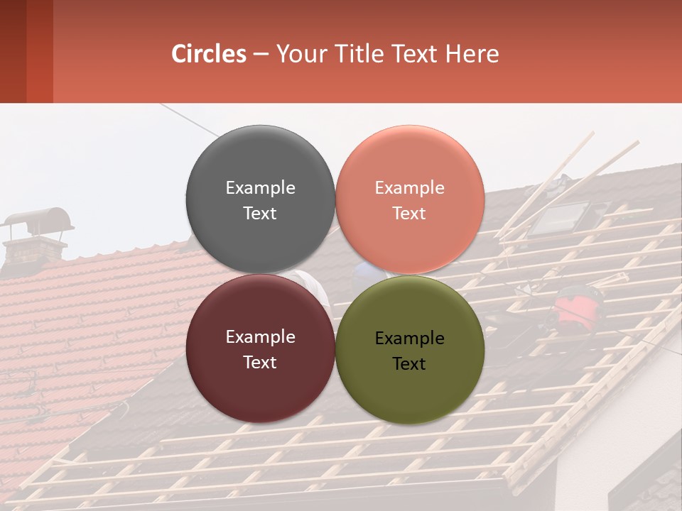 Two Men Working On The Roof Of A House PowerPoint Template