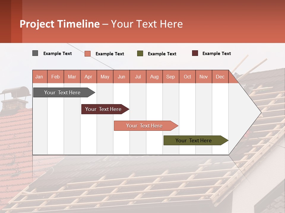 Two Men Working On The Roof Of A House PowerPoint Template