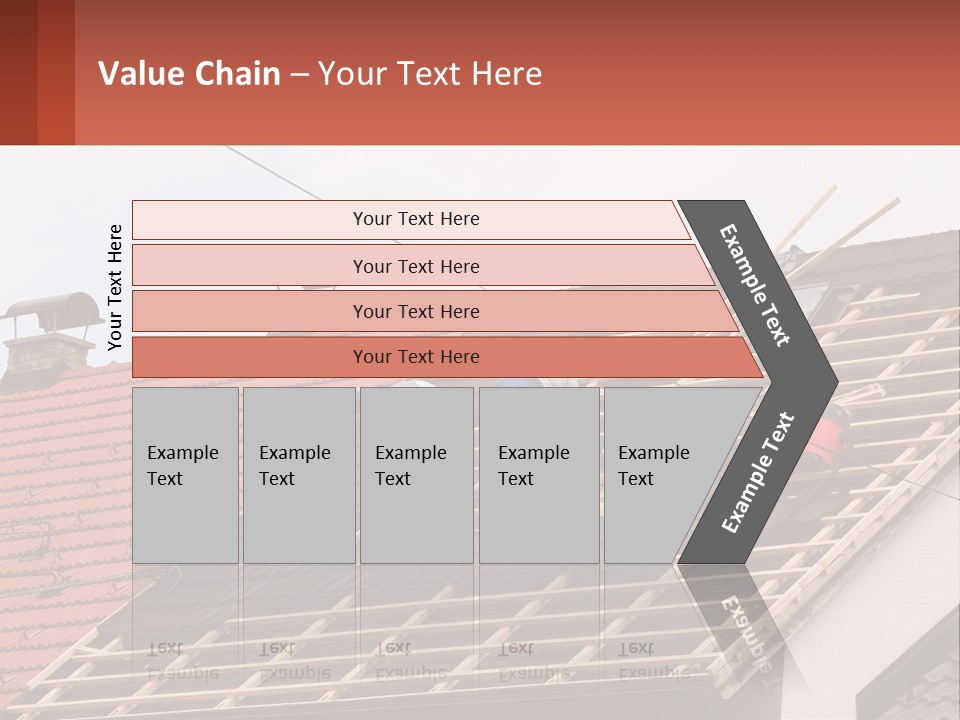 Two Men Working On The Roof Of A House PowerPoint Template
