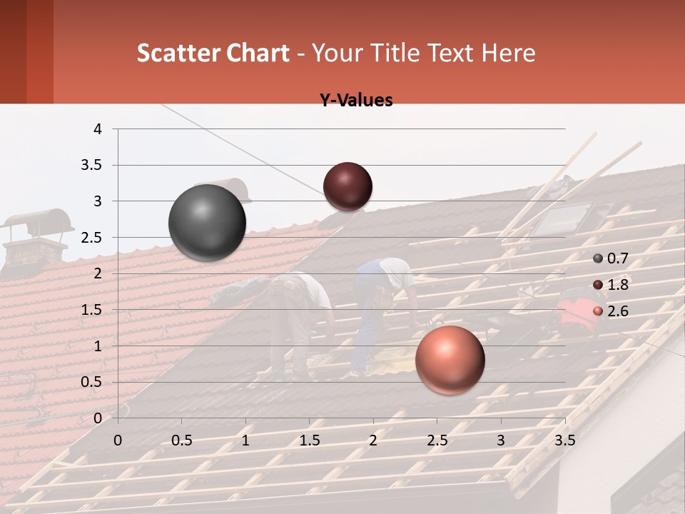 Two Men Working On The Roof Of A House PowerPoint Template