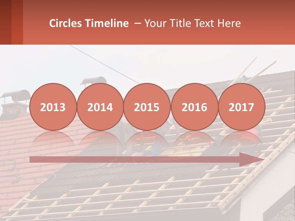 Two Men Working On The Roof Of A House PowerPoint Template