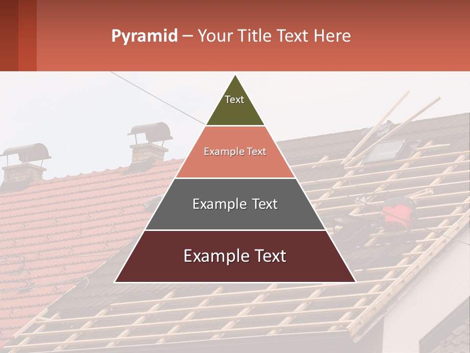 Two Men Working On The Roof Of A House PowerPoint Template