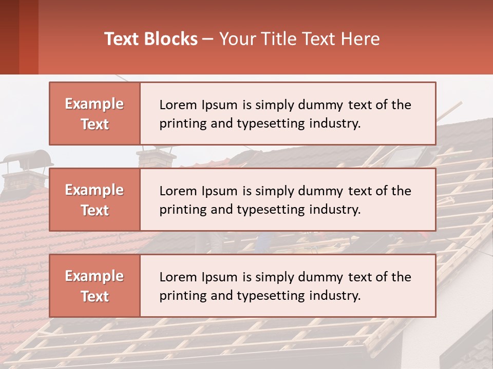 Two Men Working On The Roof Of A House PowerPoint Template