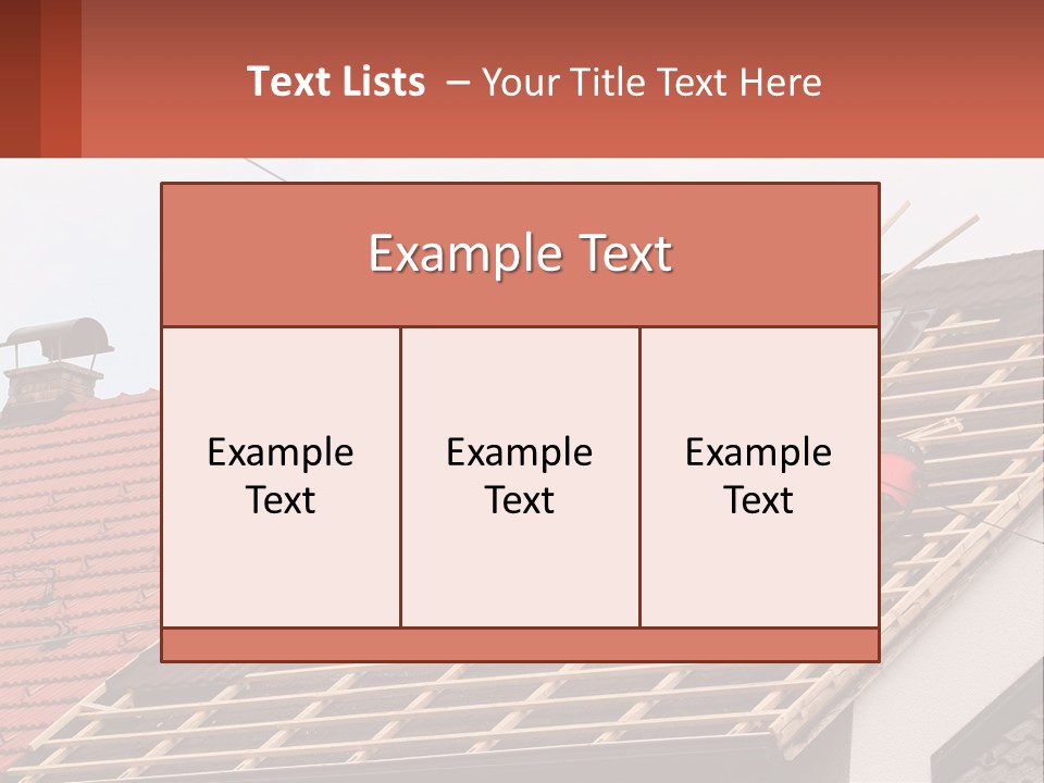 Two Men Working On The Roof Of A House PowerPoint Template